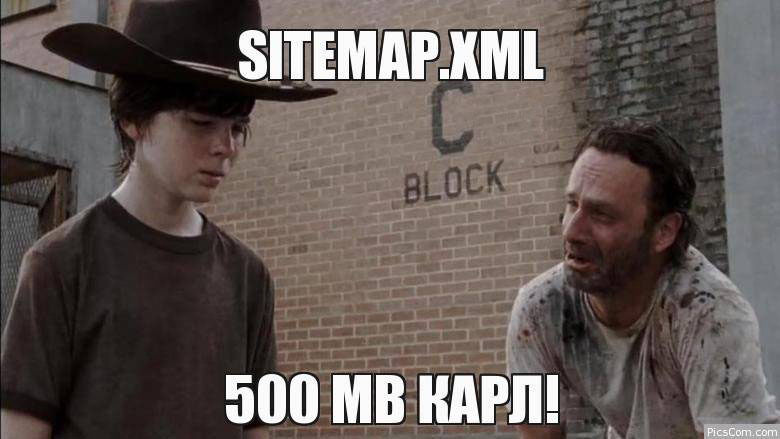 sitemap.xml 500mb Karl!