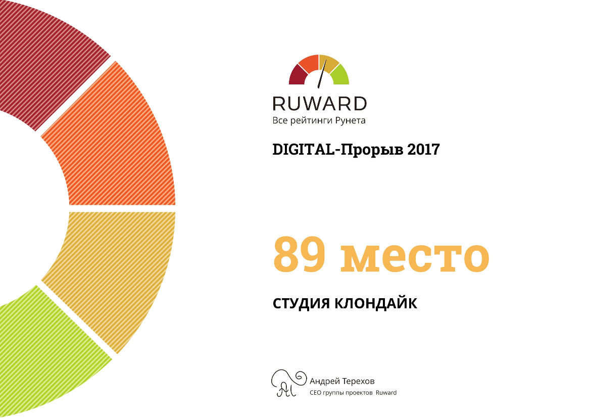 Студия Клондайк заняла 89 место в рейтинге DIGITAL-Прорыв 2017